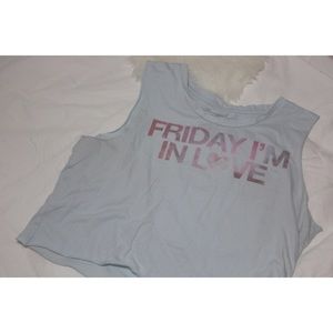 “Friday I’m in Love” muscle tank crop top